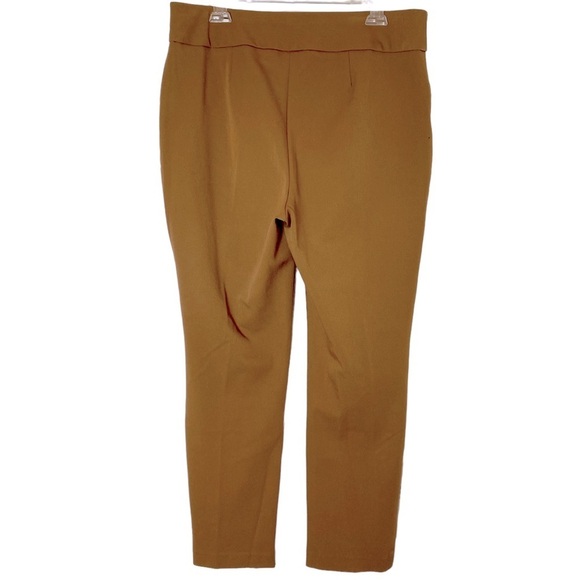 Chico's So Slimming Brown Pants Women's Sz 2/Large Short Straight Leg Flat Front - Picture 3 of 16